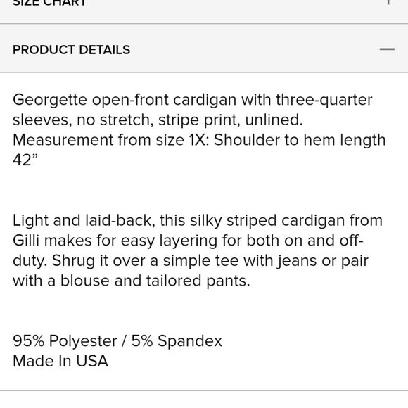 Gilli Size 2X Cardigan Sweater Long Sleeve Long Open Front Black Gwynnie Bee - Picture 6 of 8